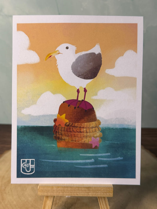 Perched Seagull